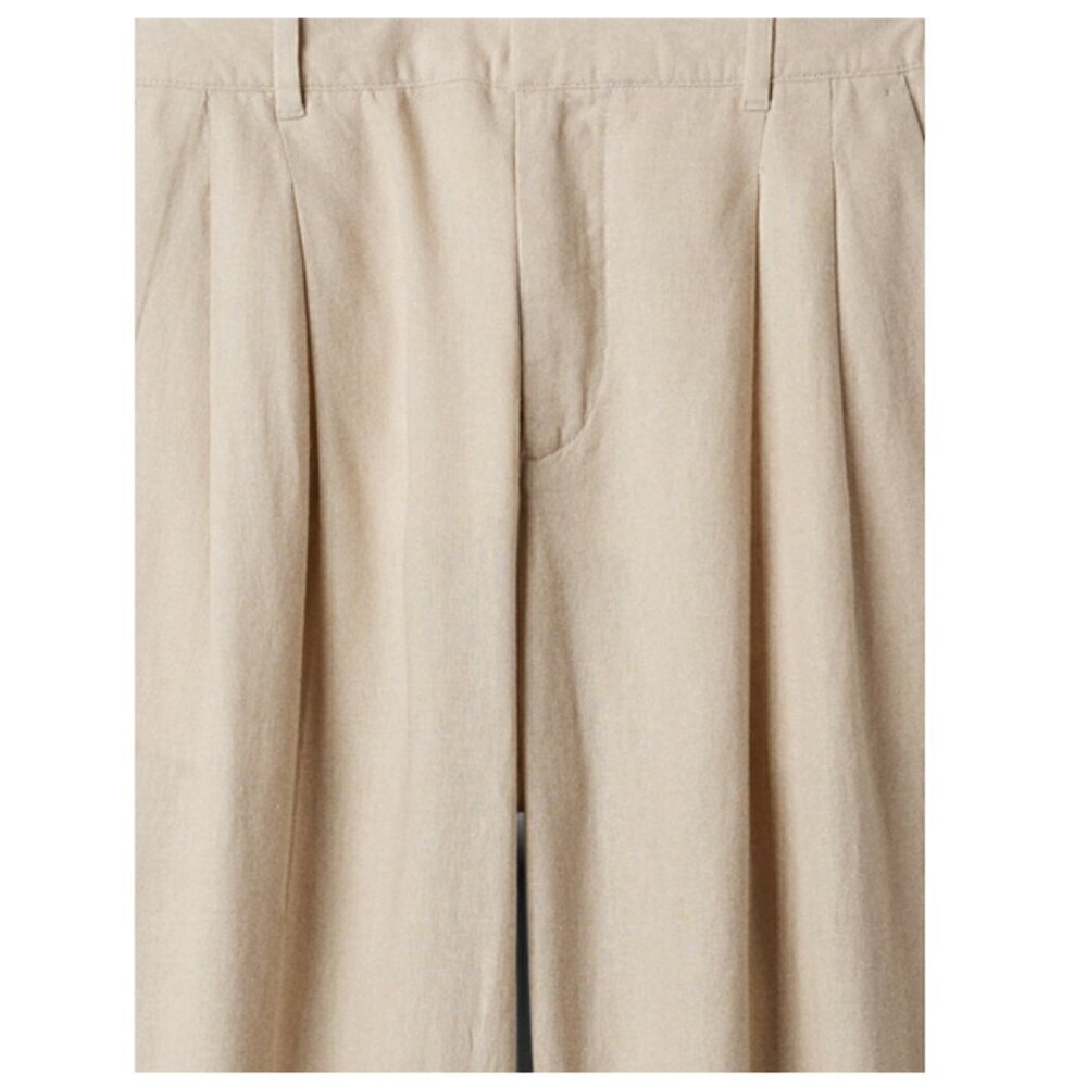 GAP High Rise Wide Leg Pleated Linen Trouser Pants Size 16 Black #875360 NWT $80 - Picture 8 of 11